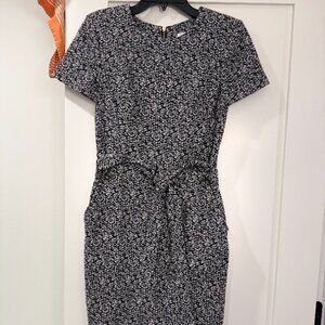 Calvin Klein Black and White Midi Dress